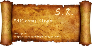 Sárosy Kinga névjegykártya